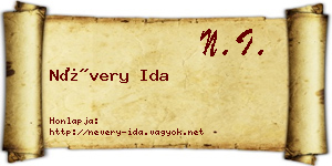 Névery Ida névjegykártya