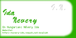 ida nevery business card